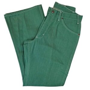 Vintage Montgomery Ward Kids 18 31.5x30.5 Husky Jeans Green‎ Deadstock